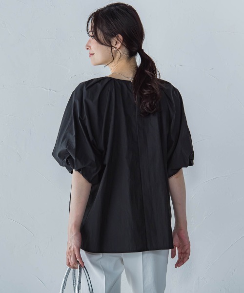 LAUTREAMONT(ロートレアモン)の「【一部店舗限定販売】ワッシャーボリュームスリーブブラウス≪手洗い可能≫(シャツ/ブラウス・レディース・ブラック/カーキ/ブルー・9号)」の5枚目の写真