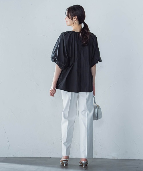 LAUTREAMONT(ロートレアモン)の「【一部店舗限定販売】ワッシャーボリュームスリーブブラウス≪手洗い可能≫(シャツ/ブラウス・レディース・ブラック/カーキ/ブルー・9号)」の8枚目の写真
