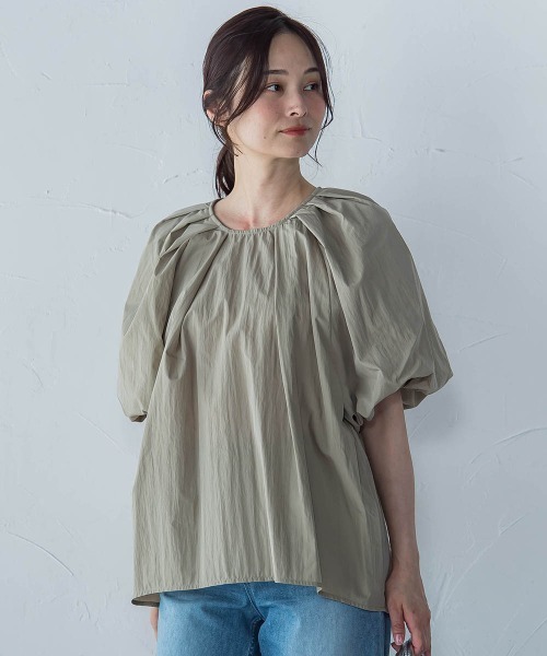 LAUTREAMONT(ロートレアモン)の「【一部店舗限定販売】ワッシャーボリュームスリーブブラウス≪手洗い可能≫(シャツ/ブラウス・レディース・ブラック/カーキ/ブルー・9号)」の10枚目の写真