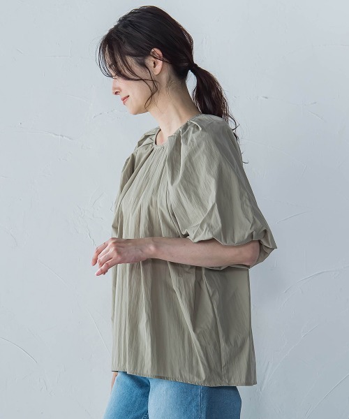 LAUTREAMONT(ロートレアモン)の「【一部店舗限定販売】ワッシャーボリュームスリーブブラウス≪手洗い可能≫(シャツ/ブラウス・レディース・ブラック/カーキ/ブルー・9号)」の11枚目の写真