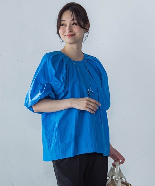LAUTREAMONT(ロートレアモン)の「【一部店舗限定販売】ワッシャーボリュームスリーブブラウス≪手洗い可能≫(シャツ/ブラウス・レディース・ブラック/カーキ/ブルー・9号)」の17枚目の写真