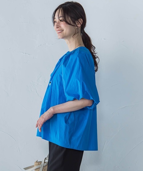 【一部店舗限定販売】ワッシャーボリュームスリーブブラウス≪手洗い可能≫ セール】【一部店舗限定販売】ワッシャーボリュームスリーブ