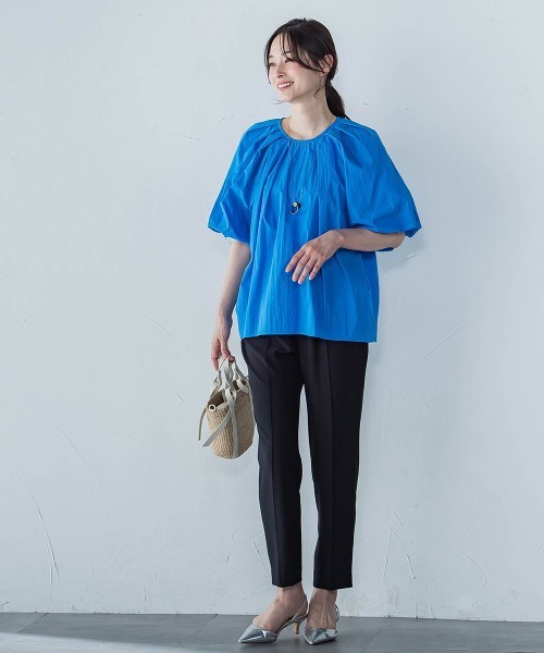 LAUTREAMONT(ロートレアモン)の「【一部店舗限定販売】ワッシャーボリュームスリーブブラウス≪手洗い可能≫(シャツ/ブラウス・レディース・ブラック/カーキ/ブルー・9号)」の21枚目の写真
