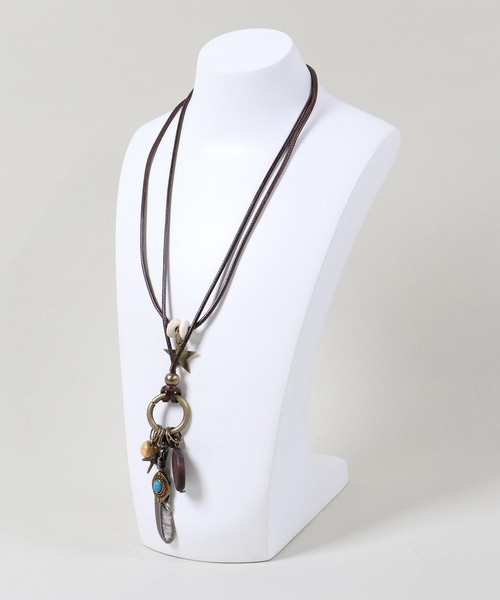 紐ネックレス/羽根/NEO森ガール/フェアリーグランジ（ネックレス