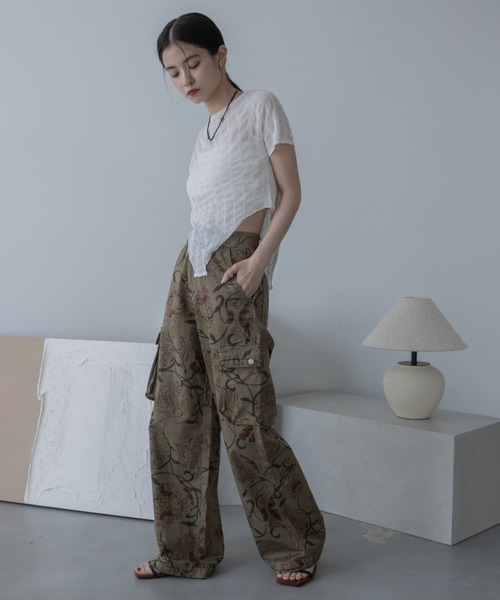 VACANCY（ヴァカンシー）の「フクレストライプシアートップス（Tシャツ/カットソー・レディース・ホワイト/チャコールグレー/ライトグリーン・FREE）」の12枚目の写真