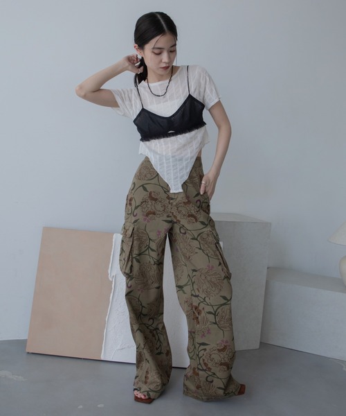 VACANCY（ヴァカンシー）の「フクレストライプシアートップス（Tシャツ/カットソー・レディース・ホワイト/チャコールグレー/ライトグリーン・FREE）」の6枚目の写真