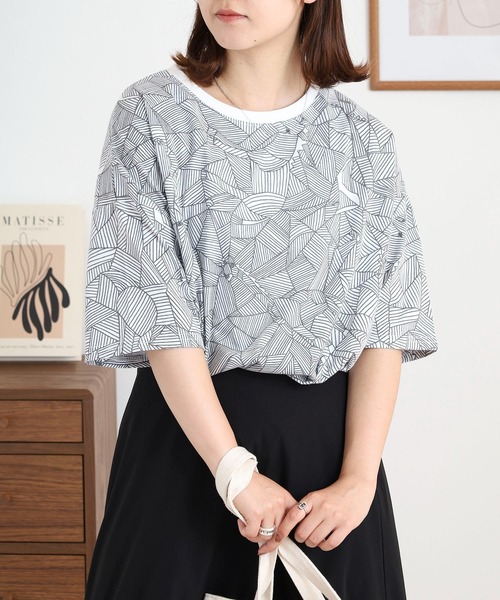 BARNDOOR(バーンドア)の「20天竺ドルマン前Pt半袖Tシャツ(Tシャツ/カットソー・レディース・チャコール/ブルー系1/ホワイト/ブルー系2/ブラック系2/ホワイト系1・FREE)」の2枚目の写真