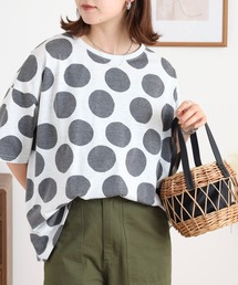 tシャツ (BD)「BARNDOOR」総柄 プリント Tシャツ レディース BARNDOOR 20天竺Tシャツ（Tシャツ/カットソー）｜BARNDOOR