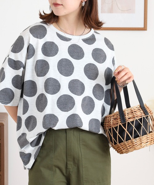 BARNDOOR(バーンドア)の「20天竺ドルマン前Pt半袖Tシャツ(Tシャツ/カットソー・レディース・チャコール/ブルー系1/ホワイト/ブルー系2/ブラック系2/ホワイト系1・FREE)」の3枚目の写真