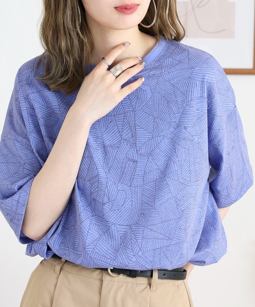 BARNDOOR(バーンドア)の「20天竺ドルマン前Pt半袖Tシャツ(Tシャツ/カットソー・レディース・チャコール/ブルー系1/ホワイト/ブルー系2/ブラック系2/ホワイト系1・FREE)」の5枚目の写真