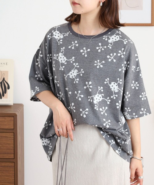 BARNDOOR(バーンドア)の「20天竺ドルマン前Pt半袖Tシャツ(Tシャツ/カットソー・レディース・チャコール/ブルー系1/ホワイト/ブルー系2/ブラック系2/ホワイト系1・FREE)」の15枚目の写真