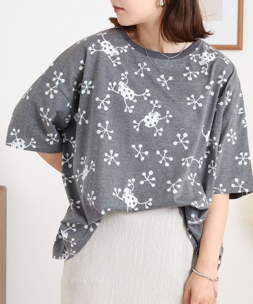 BARNDOOR(バーンドア)の「20天竺ドルマン前Pt半袖Tシャツ(Tシャツ/カットソー・レディース・チャコール/ブルー系1/ホワイト/ブルー系2/ブラック系2/ホワイト系1・FREE)」の17枚目の写真