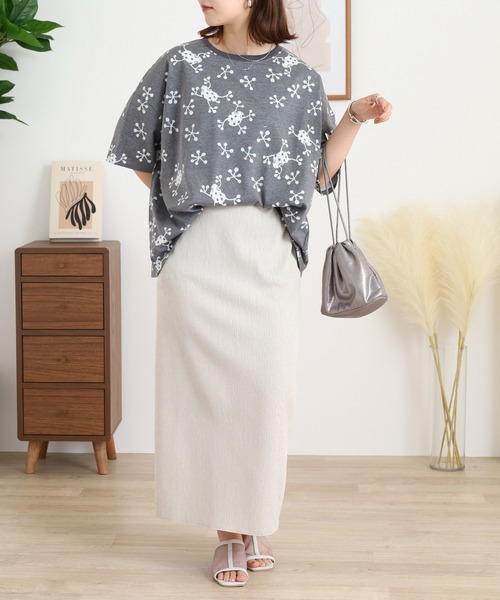 BARNDOOR(バーンドア)の「20天竺ドルマン前Pt半袖Tシャツ(Tシャツ/カットソー・レディース・チャコール/ブルー系1/ホワイト/ブルー系2/ブラック系2/ホワイト系1・FREE)」の18枚目の写真