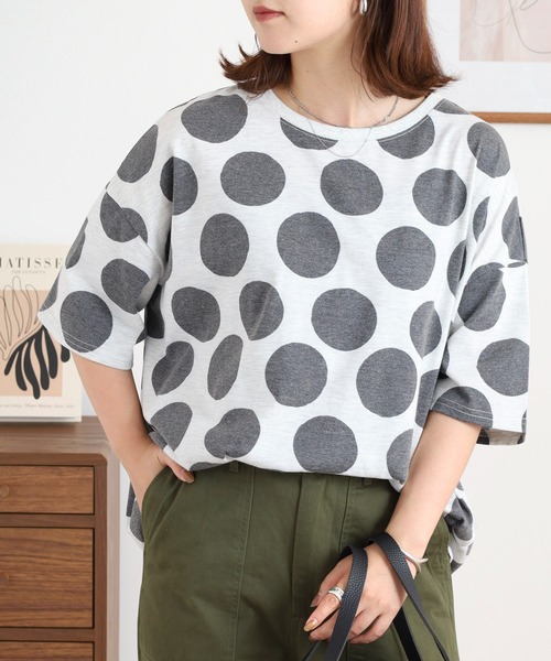 BARNDOOR(バーンドア)の「20天竺ドルマン前Pt半袖Tシャツ(Tシャツ/カットソー・レディース・チャコール/ブルー系1/ホワイト/ブルー系2/ブラック系2/ホワイト系1・FREE)」の11枚目の写真