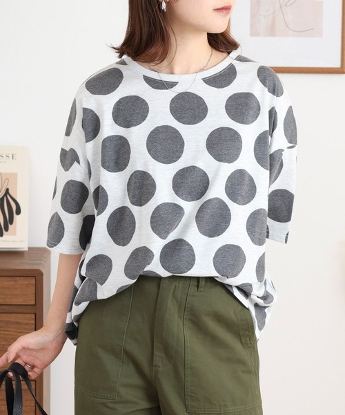 BARNDOOR(バーンドア)の「20天竺ドルマン前Pt半袖Tシャツ(Tシャツ/カットソー・レディース・チャコール/ブルー系1/ホワイト/ブルー系2/ブラック系2/ホワイト系1・FREE)」の12枚目の写真