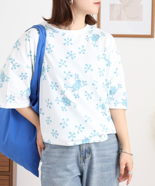 BARNDOOR(バーンドア)の「20天竺ドルマン前Pt半袖Tシャツ(Tシャツ/カットソー・レディース・チャコール/ブルー系1/ホワイト/ブルー系2/ブラック系2/ホワイト系1・FREE)」の8枚目の写真