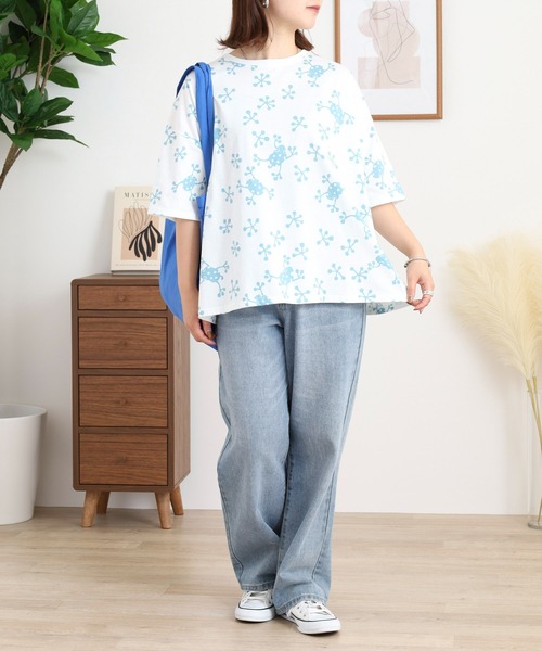 BARNDOOR(バーンドア)の「20天竺ドルマン前Pt半袖Tシャツ(Tシャツ/カットソー・レディース・チャコール/ブルー系1/ホワイト/ブルー系2/ブラック系2/ホワイト系1・FREE)」の10枚目の写真