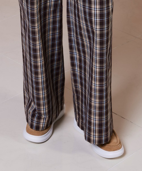 DOUBLE STANDARD CLOTHING（ダブルスタンダードクロージング）の「ハイカウントコットン チェックワイドパンツ（その他パンツ・レディース・チェック・38/36）」の12枚目の写真