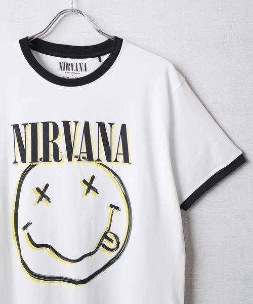 【boohoo】ニルヴァーナ ライセンス プリント Tシャツ boohoo NIRVANA ニルヴァーナ ライセンス Tシャツ BLACK (boohoo