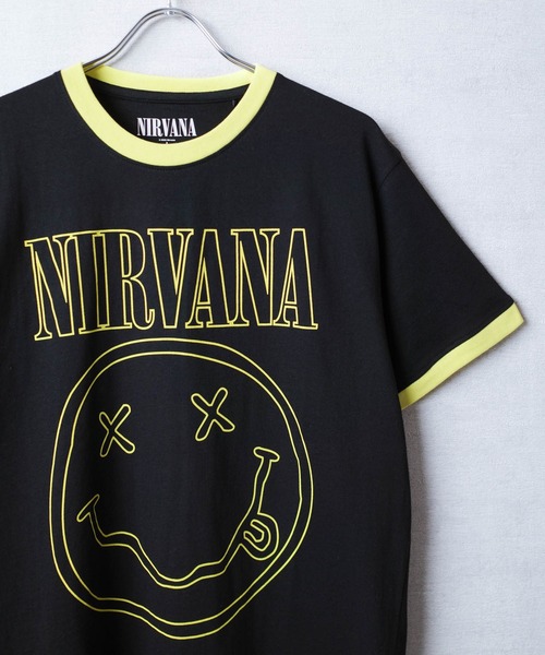 ROCK-OFF(ロックオフ)の「【ROCK-OFF】NIRVANA HAPPY FACE RINGER T-SHIRTS(Tシャツ/カットソー・メンズ・ブラック/ホワイト・X-LARGE/LARGE/MEDIUM)」の2枚目の写真
