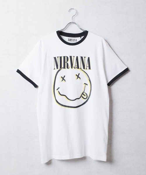 ROCK-OFF(ロックオフ)の「【ROCK-OFF】NIRVANA HAPPY FACE RINGER T-SHIRTS(Tシャツ/カットソー・メンズ・ブラック/ホワイト・X-LARGE/LARGE/MEDIUM)」の3枚目の写真