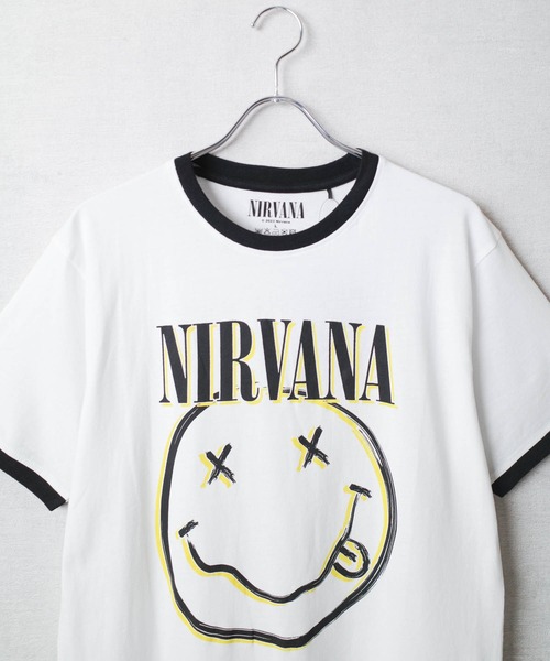ROCK-OFF(ロックオフ)の「【ROCK-OFF】NIRVANA HAPPY FACE RINGER T-SHIRTS(Tシャツ/カットソー・メンズ・ブラック/ホワイト・X-LARGE/LARGE/MEDIUM)」の5枚目の写真