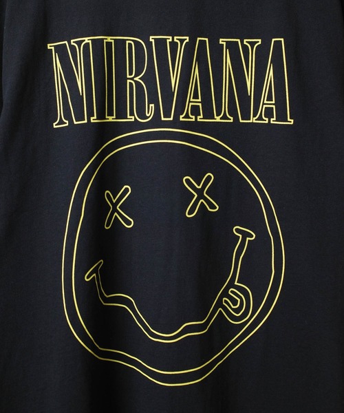 boohoo NIRVANA FACES ライセンス プリント Tシャツ boohoo NIRVANA ニルヴァーナ ライセンス Tシャツ BLACK (boohoo