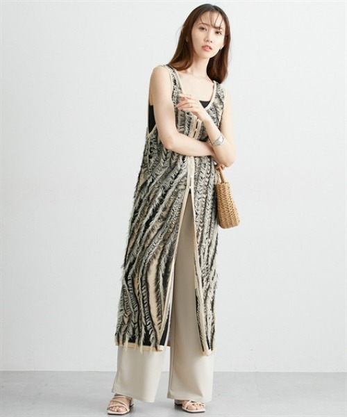 ♦︎新品♦︎PASSIONE♦︎ポリエステルニット ジレベスト♦︎ PASSIONE 40％OFF SALE パシオーネ チルデンニットベスト V
