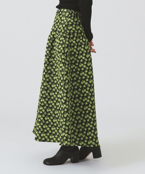 Ray BEAMS（レイビームス）の「フラワー ジャカード フレア スカート（スカート・レディース・ブラック/グリーン系その他2・1/0）」の10枚目の写真