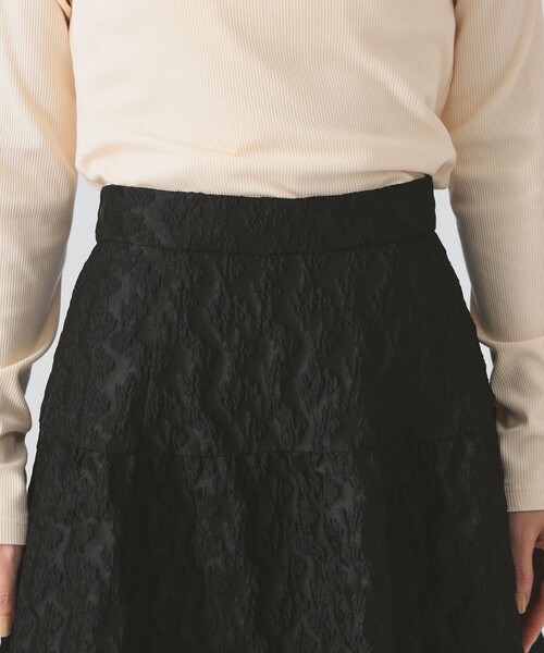 Ray BEAMS（レイビームス）の「フラワー ジャカード フレア スカート（スカート・レディース・ブラック/グリーン系その他2・1/0）」の12枚目の写真