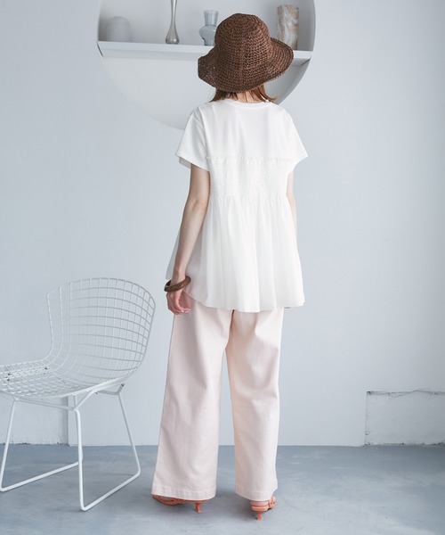 ROPE' PICNIC（ロペピクニック）の「シャーリングビスチェ風ドッキングカットソー（Tシャツ/カットソー・レディース・ホワイト/ブラック系その他/ベージュ系その他・38）」の12枚目の写真