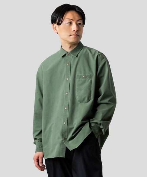 narifuri(ナリフリ)の「NFC ピグメントメッシュシャツ(シャツ/ブラウス・メンズ・ダークネイビー/インディゴブルー/ダークオリーブ・X-LARGE/LARGE/MEDIUM/SMALL)」の2枚目の写真