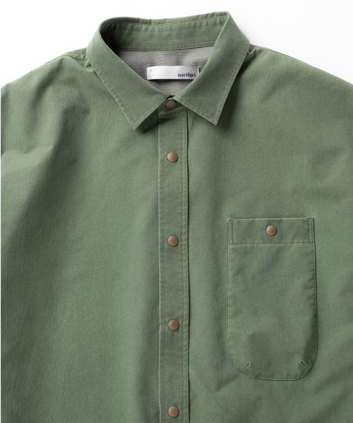 narifuri(ナリフリ)の「NFC ピグメントメッシュシャツ(シャツ/ブラウス・メンズ・ダークネイビー/インディゴブルー/ダークオリーブ・X-LARGE/LARGE/MEDIUM/SMALL)」の11枚目の写真