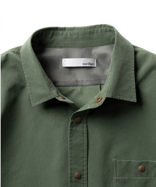 narifuri(ナリフリ)の「NFC ピグメントメッシュシャツ(シャツ/ブラウス・メンズ・ダークネイビー/インディゴブルー/ダークオリーブ・X-LARGE/LARGE/MEDIUM/SMALL)」の12枚目の写真
