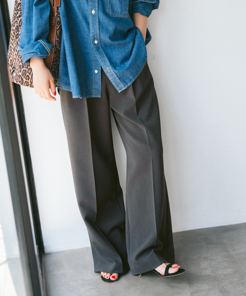 追加》ダブルクロスツータックパンツ（スラックス）｜Spick