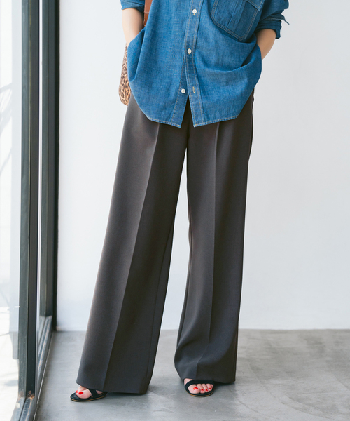 追加》ダブルクロスツータックパンツ（スラックス）｜Spick & Span