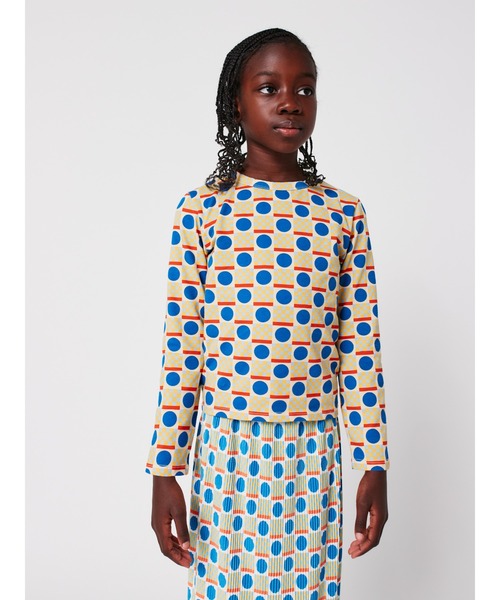 BOBO CHOSES（ボボショーズ）の「Geometric Scacs all over T-shirt（Tシャツ/カットソー・キッズ・オフホワイト・2-3YEAR/4-5YEAR/6-7YEAR/8-9y/10-11y/12-13y）」の5枚目の写真