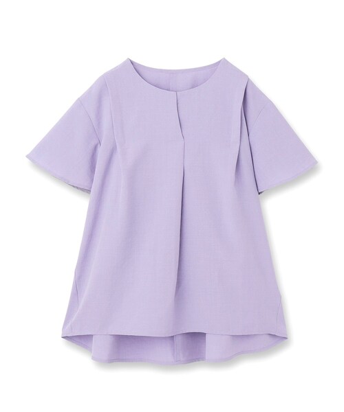 E‐QUALITY】ドライタッチスキッパーネックブラウス（シャツ