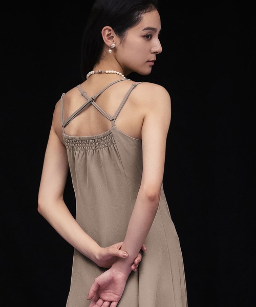 girl(ガール)の「マルチway シアーフリルトップス キャミソールワンピース 2点セット 結婚式 ワンピース パーティードレス オケージョンドレス お呼ばれ 二次会 成人式 同窓会 謝恩会(ドレス・レディース・ブラック/ダークグレー/ベージュ・L/M)」の14枚目の写真