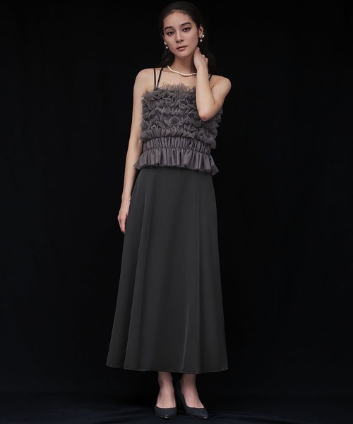 girl(ガール)の「マルチway シアーフリルトップス キャミソールワンピース 2点セット 結婚式 ワンピース パーティードレス オケージョンドレス お呼ばれ 二次会 成人式 同窓会 謝恩会(ドレス・レディース・ブラック/ダークグレー/ベージュ・L/M)」の21枚目の写真