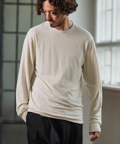 Magine(マージン)の「mlt5318-Crewneck Pullover クルーネックプルオーバー(Tシャツ/カットソー・メンズ・アイボリー/ブラック/チャコールグレー・48/46/44)」の18枚目の写真