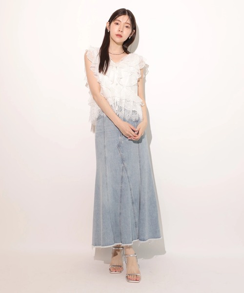 Rirandture（リランドチュール）の「クロップドレースブラウス（シャツ/ブラウス・レディース・ホワイト/ブラック・2/1）」の9枚目の写真