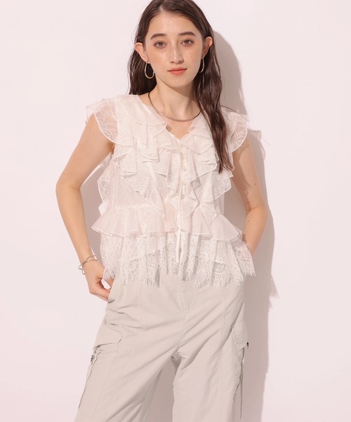 Rirandture（リランドチュール）の「クロップドレースブラウス（シャツ/ブラウス・レディース・ホワイト/ブラック・2/1）」の13枚目の写真