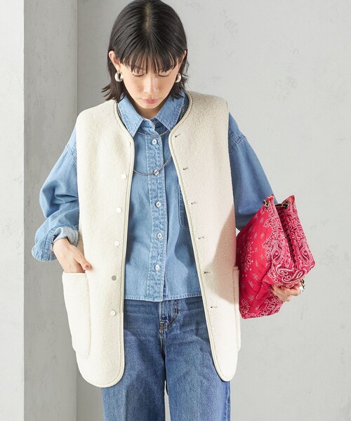 手洗い可能〉ボア フリース リバーシブル ベスト(その他アウター 手洗い可能〉ボア フリース リバーシブル ベスト(その他アウター