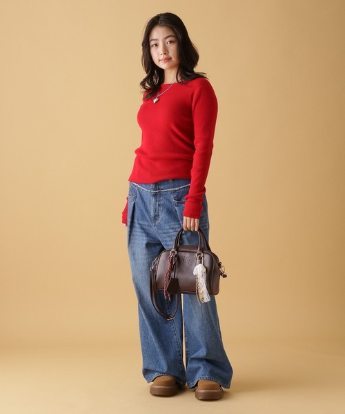 tiny tiny（ティニーティニー）の「パラコード付きボストンバッグ[tiny tiny(ティニーティニー)]（ボストンバッグ・レディース・ブラウン/ブラック・0）」の4枚目の写真