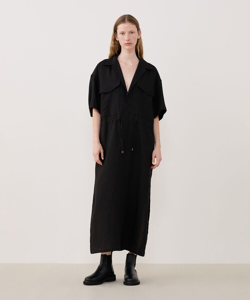 HAVERSACK（ハバーザック）の「【別注】HAVERSACK サファリシャツワンピース（ワンピース・レディース・ブラック・1）」の2枚目の写真