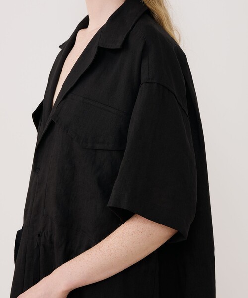 HAVERSACK（ハバーザック）の「【別注】HAVERSACK サファリシャツワンピース（ワンピース・レディース・ブラック・1）」の6枚目の写真