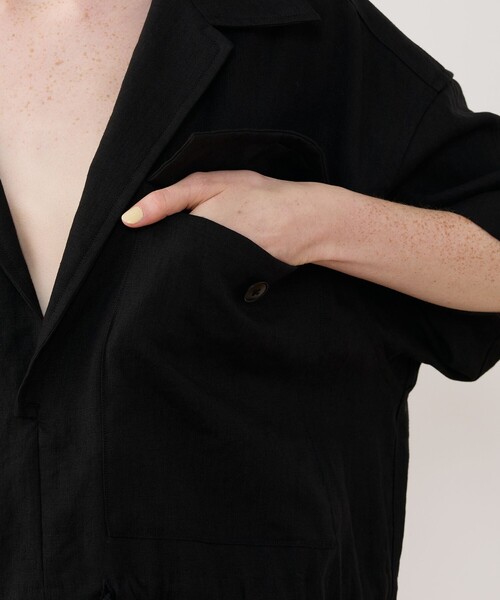 HAVERSACK（ハバーザック）の「【別注】HAVERSACK サファリシャツワンピース（ワンピース・レディース・ブラック・1）」の7枚目の写真