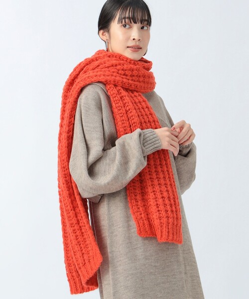 BEAMS HEART(ビームスハート)の「ボリューム編み ストール(マフラー・レディース・オレンジ/ホワイト系その他5・ONE SIZE)」の2枚目の写真