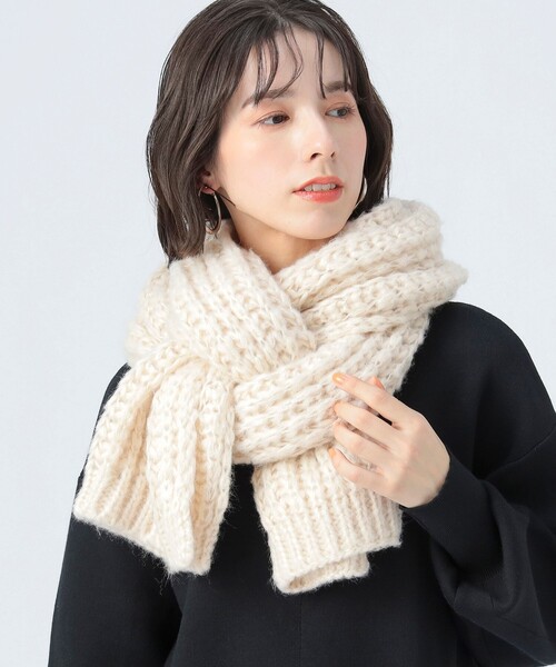 BEAMS HEART(ビームスハート)の「ボリューム編み ストール(マフラー・レディース・オレンジ/ホワイト系その他5・ONE SIZE)」の7枚目の写真